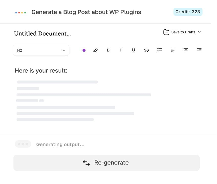 Générer, éditer, exporter.